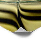 Abstrakt Art Poster Metal Gold Aquamarines Glas (Ecke)