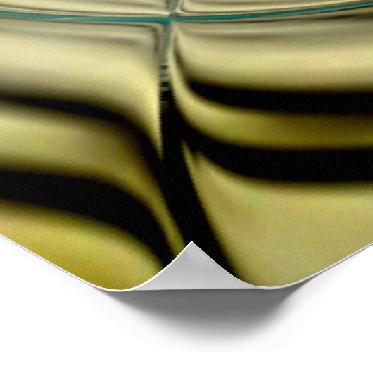 Abstrakt Art Poster Metal Gold Aquamarines Glas (Ecke)