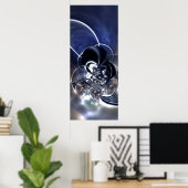 Abstrakt Art Poster Metal Reflektion Blau (Heimbüro)