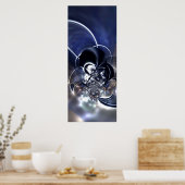 Abstrakt Art Poster Metal Reflektion Blau (Küche)