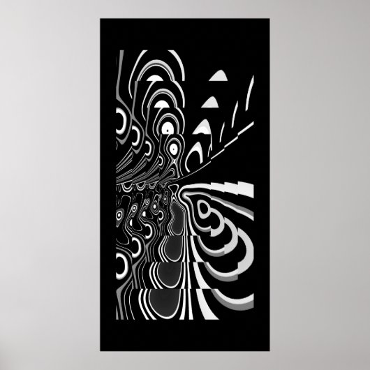 Abstrakt Art Poster Ultra Modern Schwarz-weiß Grau (Vorne)