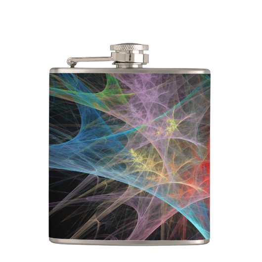Abstrakt Art Rainbow Ice Flachmann (Vorderseite)