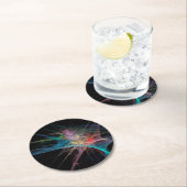 Abstrakt Art Rainbow Ice Runder Pappuntersetzer (Vor Ort)