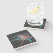 Abstrakt Art Rainbow Ice Steinuntersetzer (Seitenansicht)