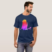 Abstrakt Art Rainbow Rosenknospe Blume Natur T-Shirt (Vorne ganz)