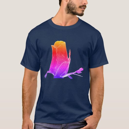 Abstrakt Art Rainbow Rosenknospe Blume Natur T-Shirt (Vorderseite)