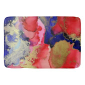 Abstrakt Art Red Blue Gold Badematte (Vorderseite)