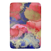 Abstrakt Art Red Blue Gold Badematte (Vorderseite Vertikal)
