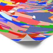 Abstrakt Art Red Blue Yellow Rose Gold Poster (Ecke)