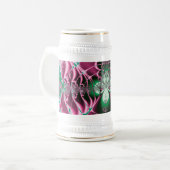 Abstrakt Art Red Blume Bierglas (Vorderseite Links)