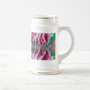 Abstrakt Art Red Blume Bierglas