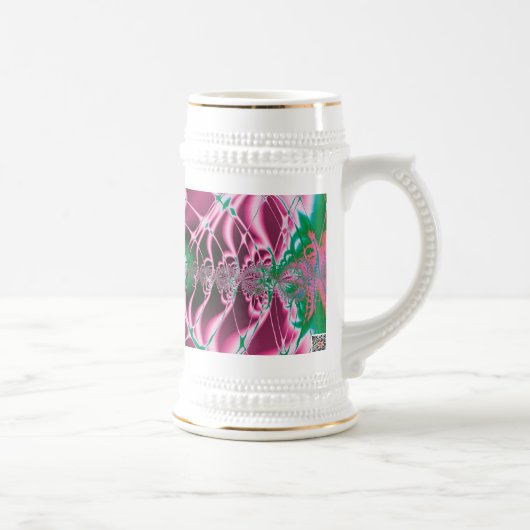 Abstrakt Art Red Blume Bierglas (Rechts)