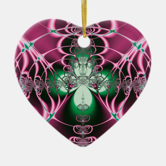 Abstrakt Art Red Blume Keramik Ornament (Vorne)