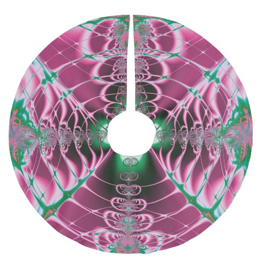 Abstrakt Art Red Blume Polyester Weihnachtsbaumdecke (Vorderseite)