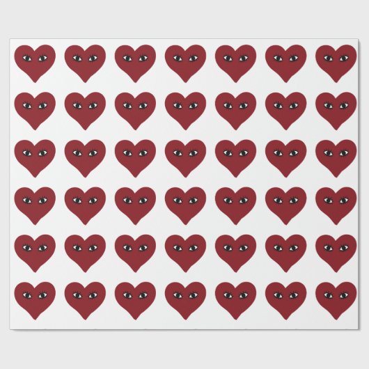 Abstrakt Art Red Heart Face Geschenkpapier (Flach)