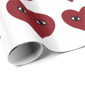 Abstrakt Art Red Heart Face Geschenkpapier (Rolleneckpunkt)