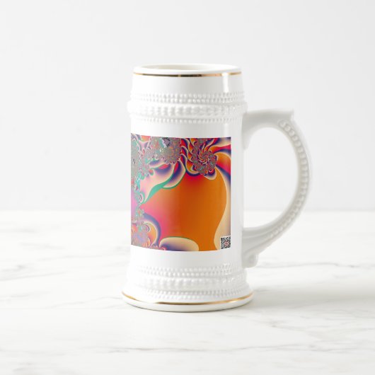 Abstrakt Art Red Mediation Bierglas (Rechts)