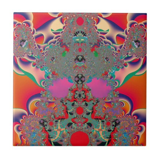 Abstrakt Art Red Mediation Fliese (Vorderseite)