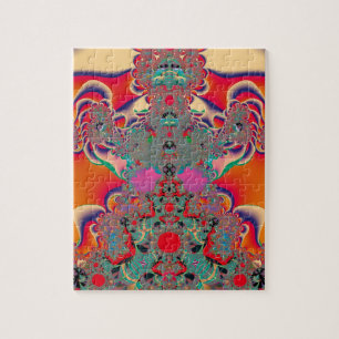 Abstrakt Art Red Mediation Puzzle