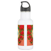 Abstrakt Art Red Owl Edelstahlflasche (Rückseite)