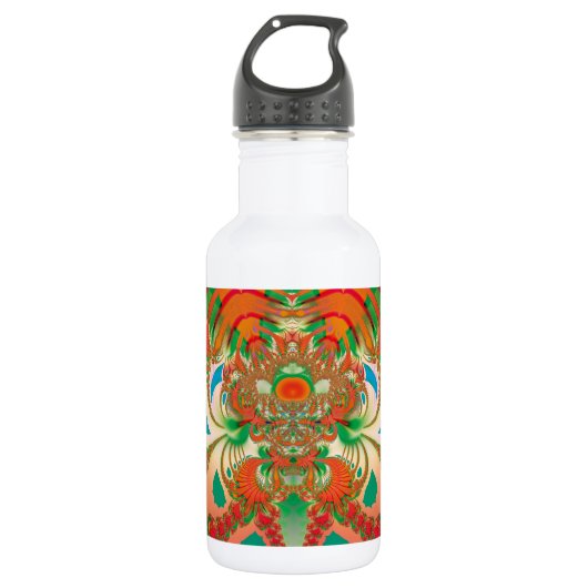 Abstrakt Art Red Owl Edelstahlflasche (Vorderseite)