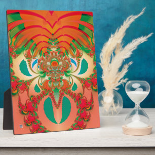 Abstrakt Art Red Owl Fotoplatte