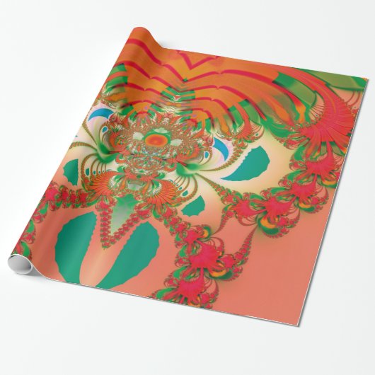 Abstrakt Art Red Owl Geschenkpapier (Ungerollt)