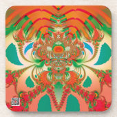 Abstrakt Art Red Owl Getränkeuntersetzer (Vorderseite)