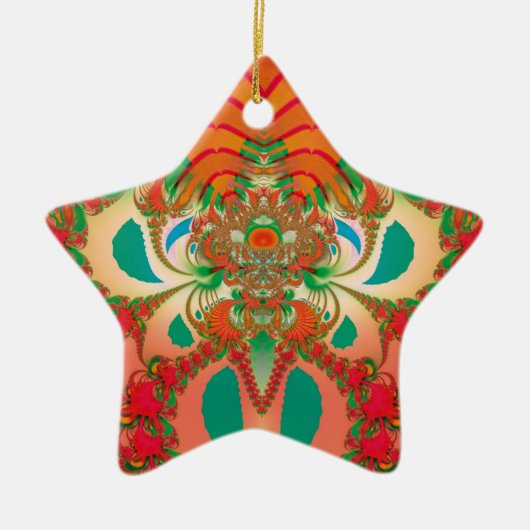 Abstrakt Art Red Owl Keramikornament (Vorne)