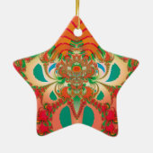 Abstrakt Art Red Owl Keramikornament (Hinten)