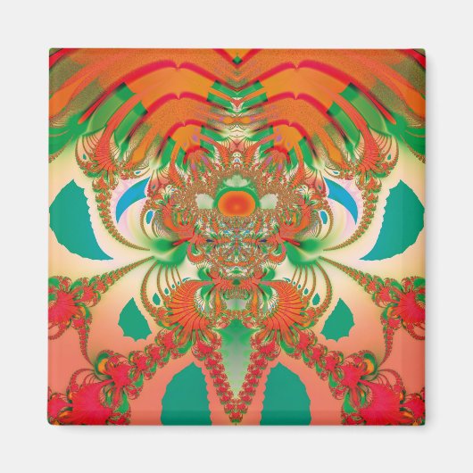 Abstrakt Art Red Owl Magnet (Vorne)