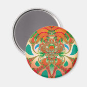 Abstrakt Art Red Owl Magnet (Vorderseite/Rückseite)