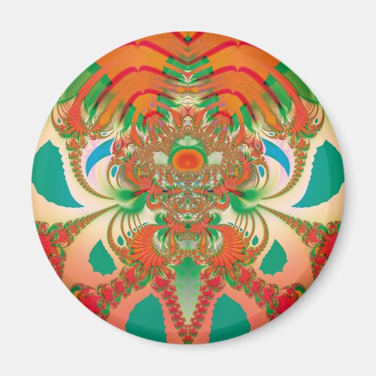Abstrakt Art Red Owl Magnet (Vorne)