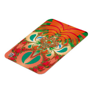 Abstrakt Art Red Owl Magnet