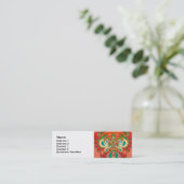 Abstrakt Art Red Owl Mini Visitenkarte (Stehend Vorderseite)