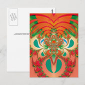 Abstrakt Art Red Owl Postkarte (Vorne/Hinten)