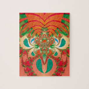 Abstrakt Art Red Owl Puzzle