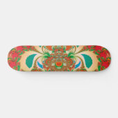 Abstrakt Art Red Owl Skateboard (Horizontal)