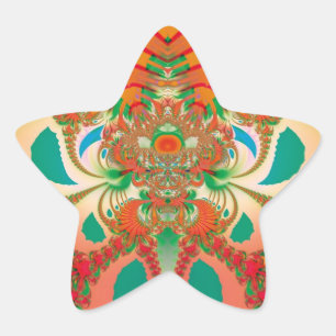 Abstrakt Art Red Owl Stern-Aufkleber