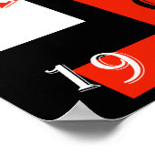 Abstrakt Art Red Schwarz-weiß Poster (Ecke)