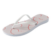 Abstrakt Art Red Sketch Muster Flip Flops Badesandalen (Schrägansicht)