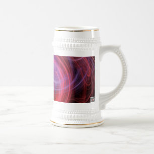 Abstrakt Art Red Wave Bierglas