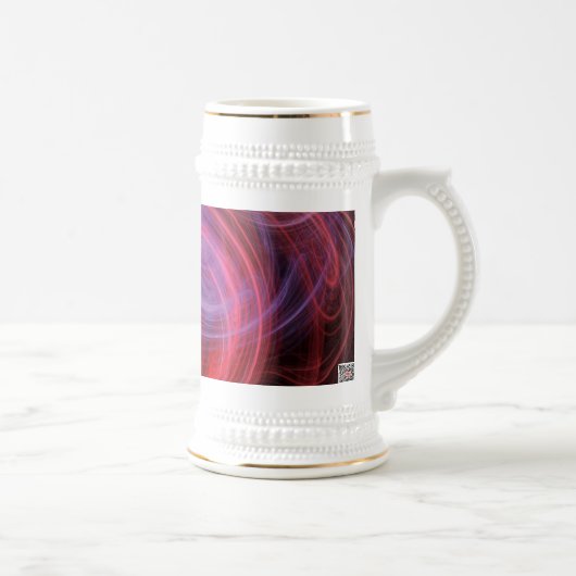 Abstrakt Art Red Wave Bierglas (Rechts)