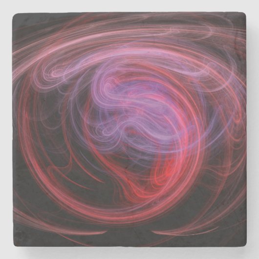 Abstrakt Art Red Wave Steinuntersetzer (Vorderseite)