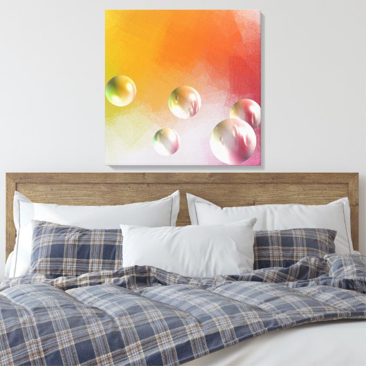 Abstrakt Art Red Yellow Lila Green Pink Moderne Leinwanddruck (Insitu (Schlafzimmer))