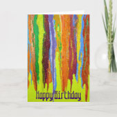 Abstrakt Art Regenbogenstreifen Happy Birthday Far Karte (Vorderseite)