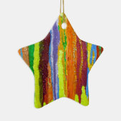Abstrakt Art Regenbogenstreifen malen Tropfen Keramik Ornament (Rechts)