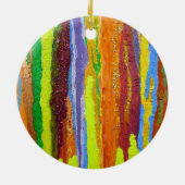 Abstrakt Art Regenbogenstreifen malen Tropfen Keramik Ornament (Hinten)
