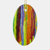 Abstrakt Art Regenbogenstreifen malen Tropfen Keramikornament (Rechts)