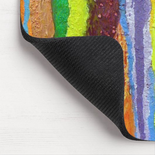 Abstrakt Art Regenbogenstreifen malen Tropfen Mousepad (Ecke)